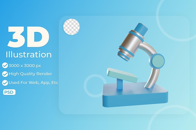 Ilustración 3d Icono de objeto Laboratorio sanitario Se puede utilizar para infografía de aplicaciones web, etc.