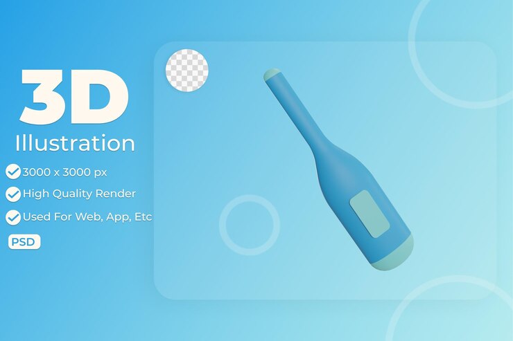 PSD ilustración 3d icono de objeto temperaturas sanitarias se puede utilizar para gráficos de información de aplicaciones web, etc.