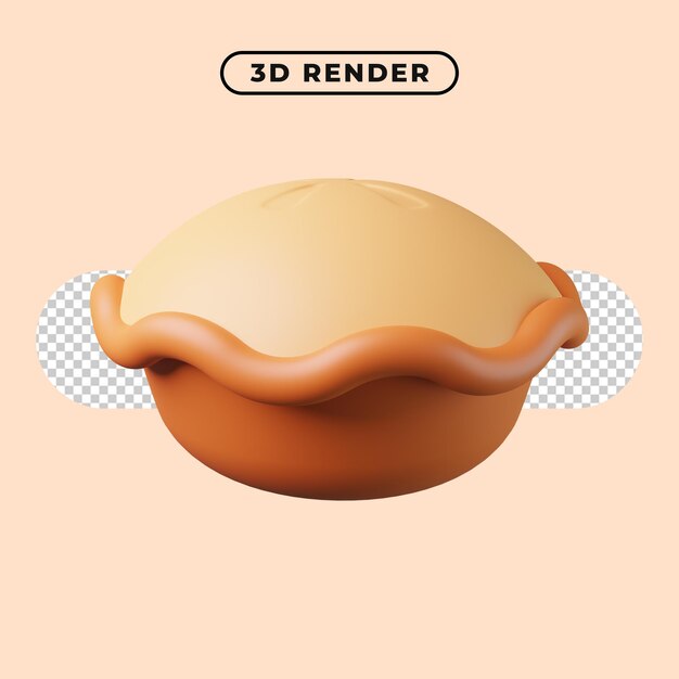 Ilustración 3D del icono de pastel