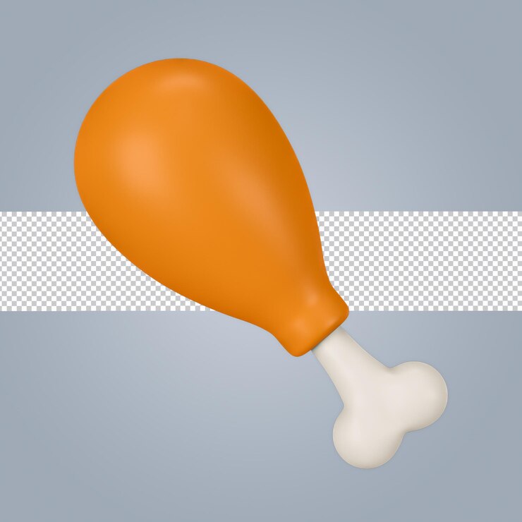 Ilustración 3d de icono de pollo frito