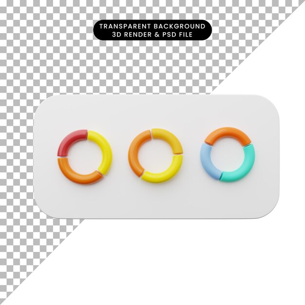 Ilustración 3d del icono simple de interfaz de usuario de elemento de interfaz de usuario