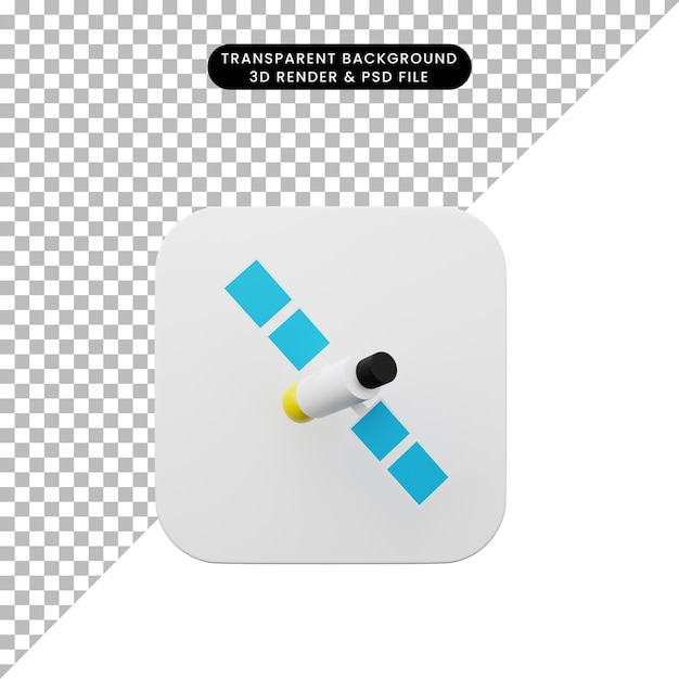 Ilustración 3d del icono simple de interfaz de usuario de elemento de interfaz de usuario