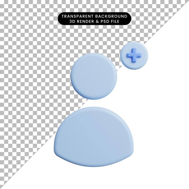 PSD ilustración 3d icono simple web elementos esenciales icono de personas