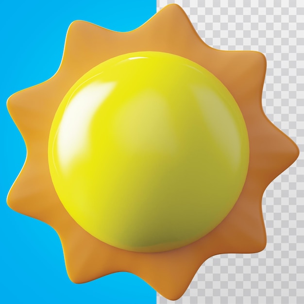 PSD ilustración 3d del ícono del sol