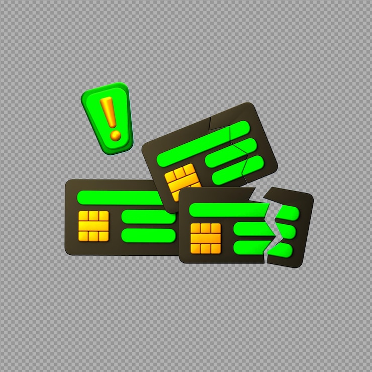 PSD ilustración 3d del icono de la tarjeta sim o el icono de una tarjeta de crédito en un fondo claro