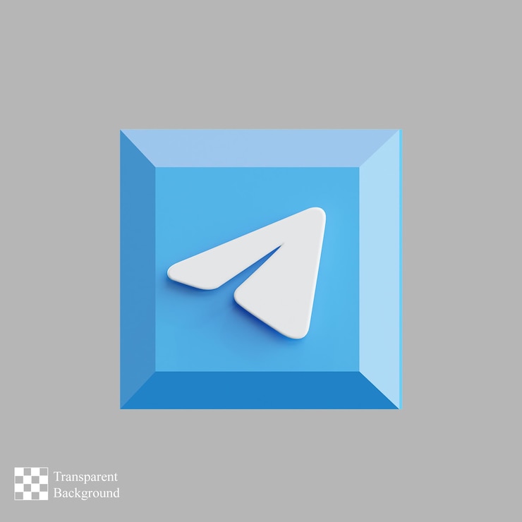 PSD ilustración 3d del icono de telegrama
