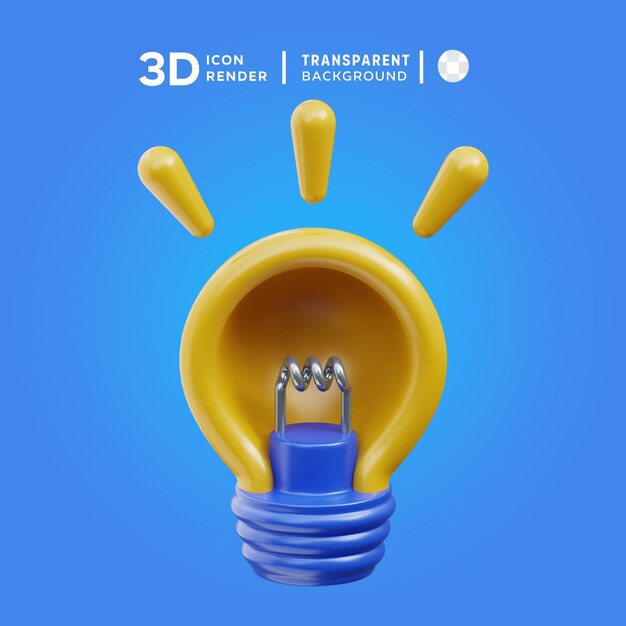 PSD ilustración 3d de la idea de inicio de psd