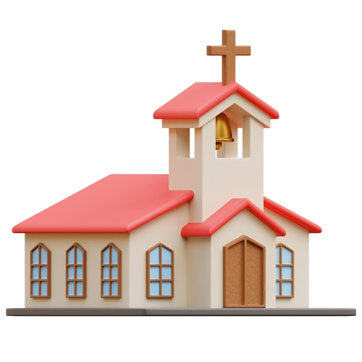 Ilustración 3D de la iglesia PSD gratuita