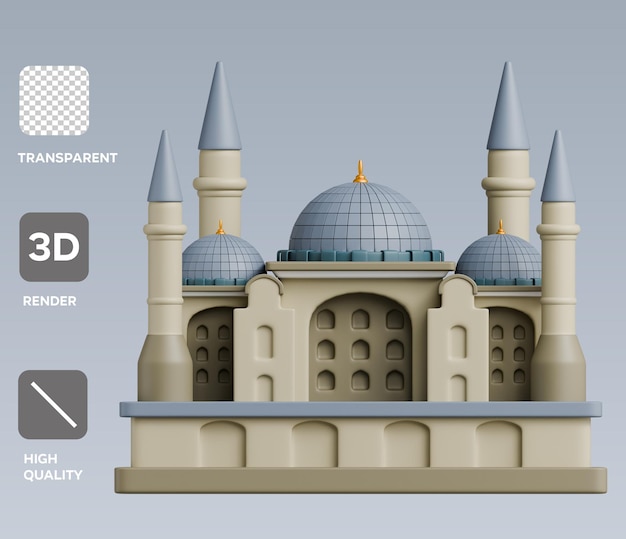 Ilustración 3D de la iglesia de Santa Sofía