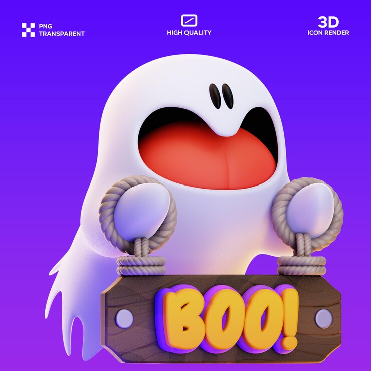 PSD ilustración en 3d de las imágenes de psd de ghost boo