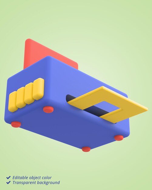 Ilustración 3D de una impresora de documentos