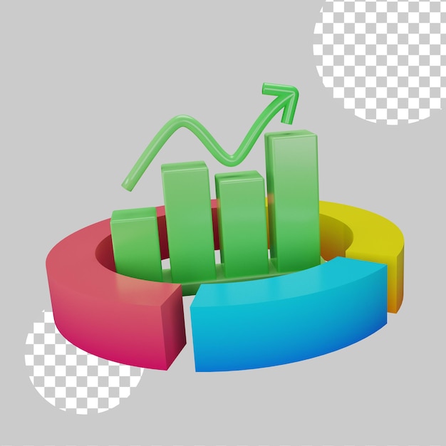 Ilustración 3d de infografía de gráfico circular