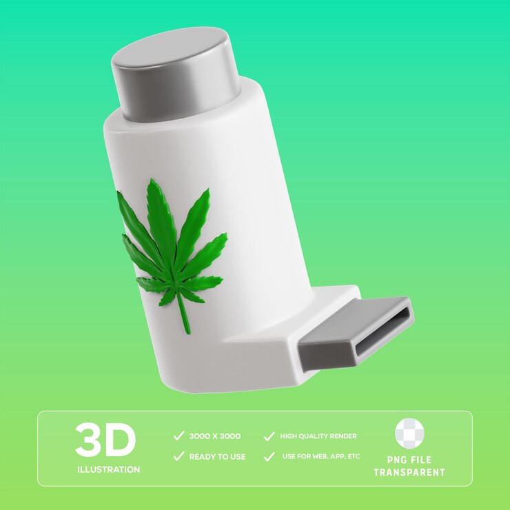 PSD ilustración 3d del inhalador de cannabis psd