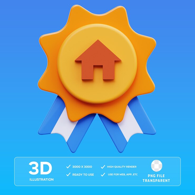 Ilustración en 3D de la insignia de la casa de PSD