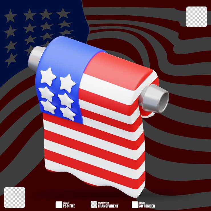 PSD ilustración 3d de la insignia de los estados unidos