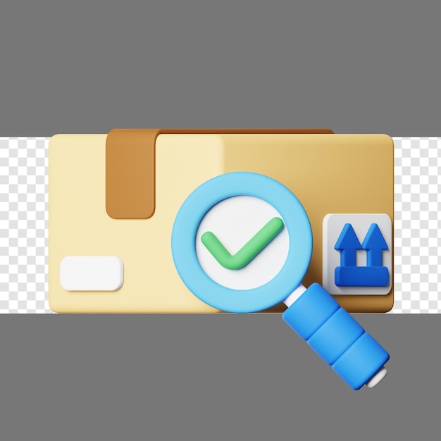 Ilustración 3d de inspección de paquetes