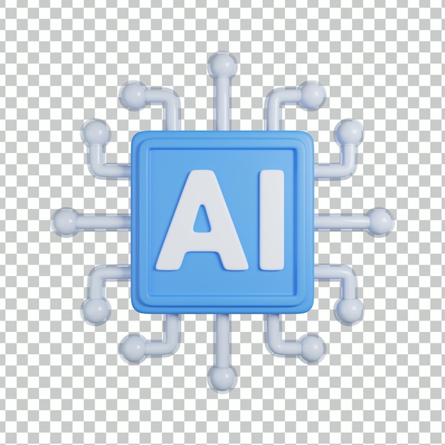 Ilustración 3D inteligente artificial