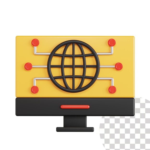Ilustración 3D de Internet de torrentes