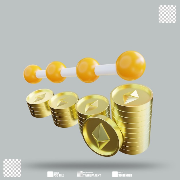 Ilustración 3d inversión nft 2