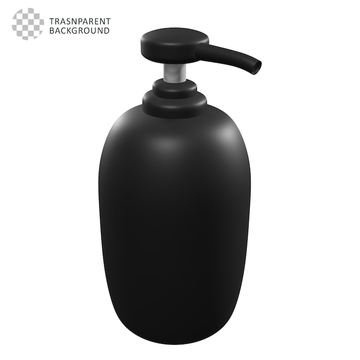 PSD ilustración 3d isométrica de la botella de jabón
