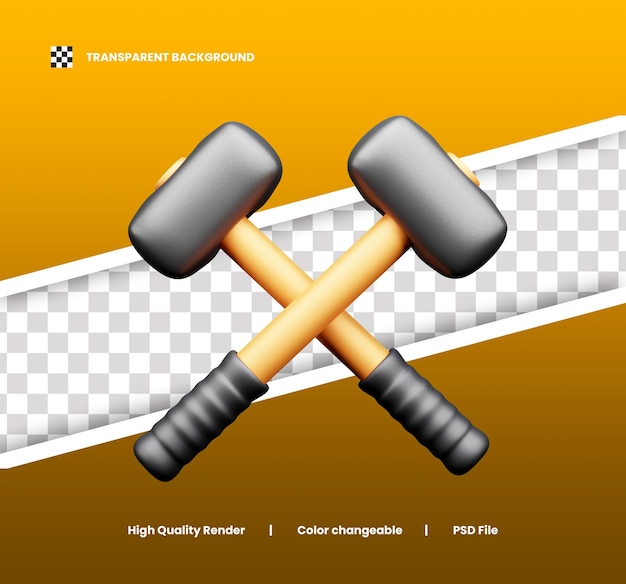 Ilustración 3D de Jack Hammer o icono 3D del Día del Trabajo