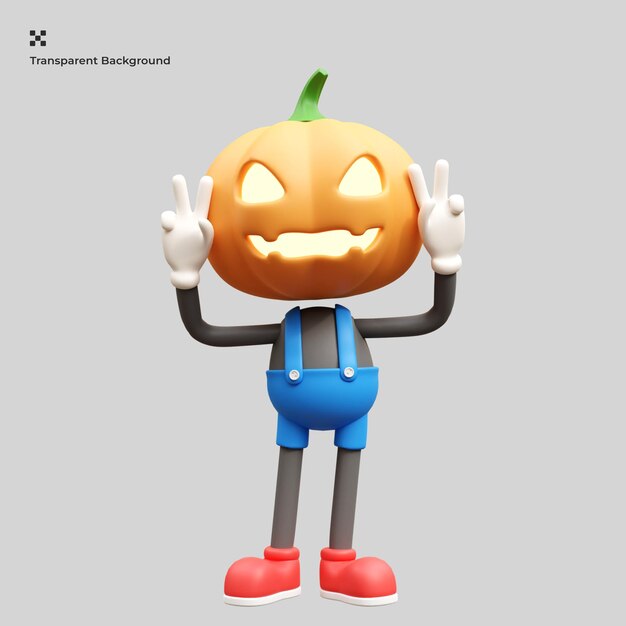 Ilustración 3d de jack o linterna