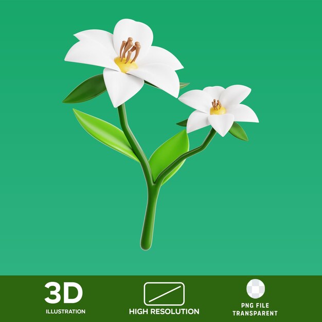 Ilustración 3D de Jasmine para PSD