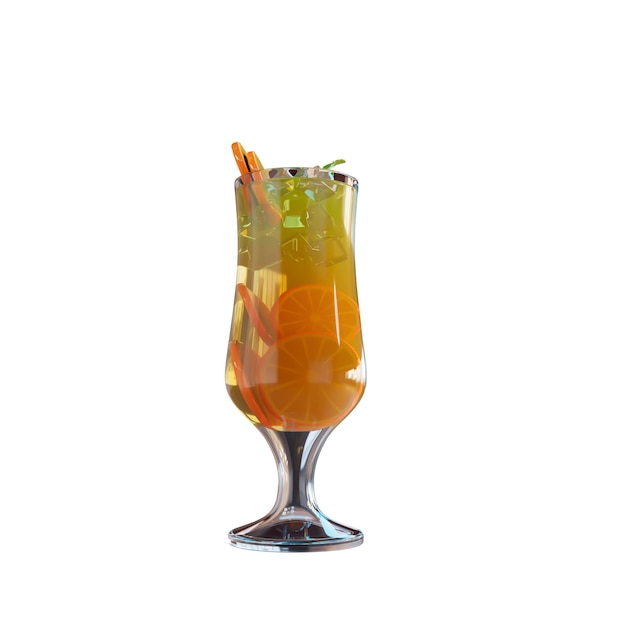 Ilustración 3D de jugo de verano