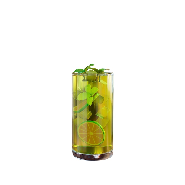 Ilustración 3D de jugo de verano