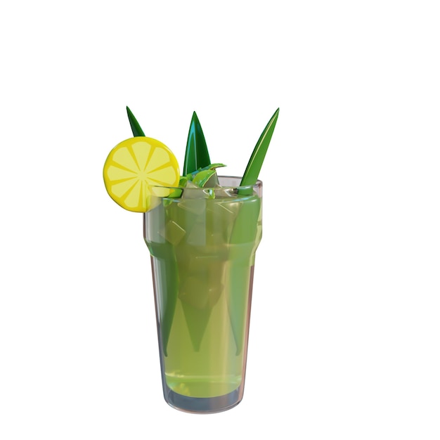 Ilustración 3D de jugo de verano