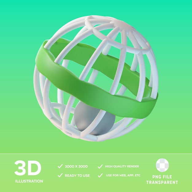 Ilustración en 3D del juguete de campana de jingle de PSD