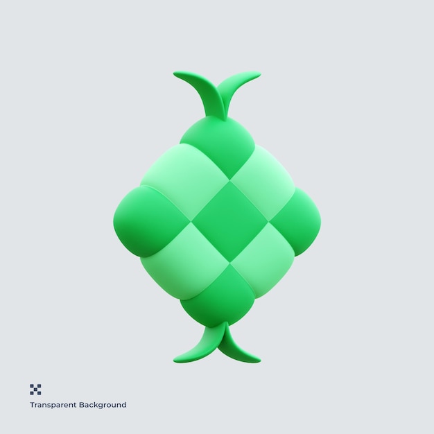 Ilustración 3d de ketupat