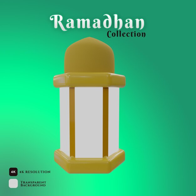 Ilustración 3d de lámpara islámica