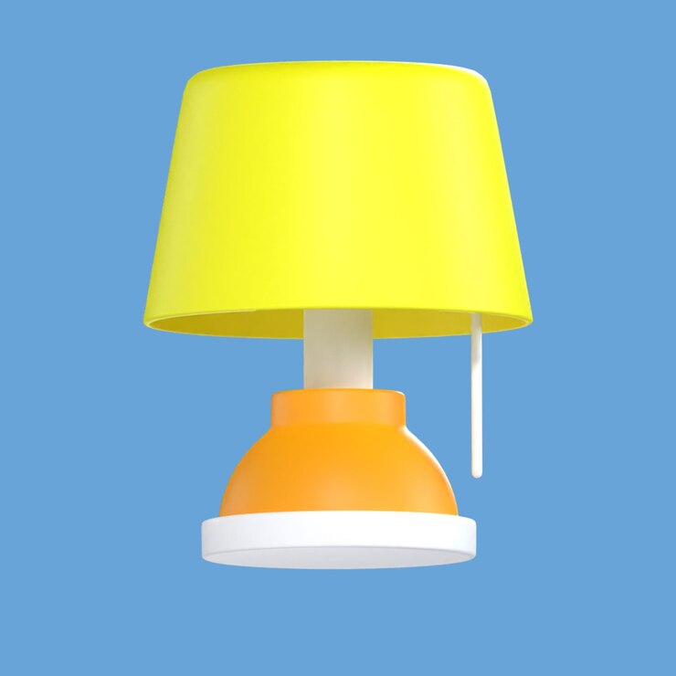 PSD ilustración 3d de lámpara de mesa