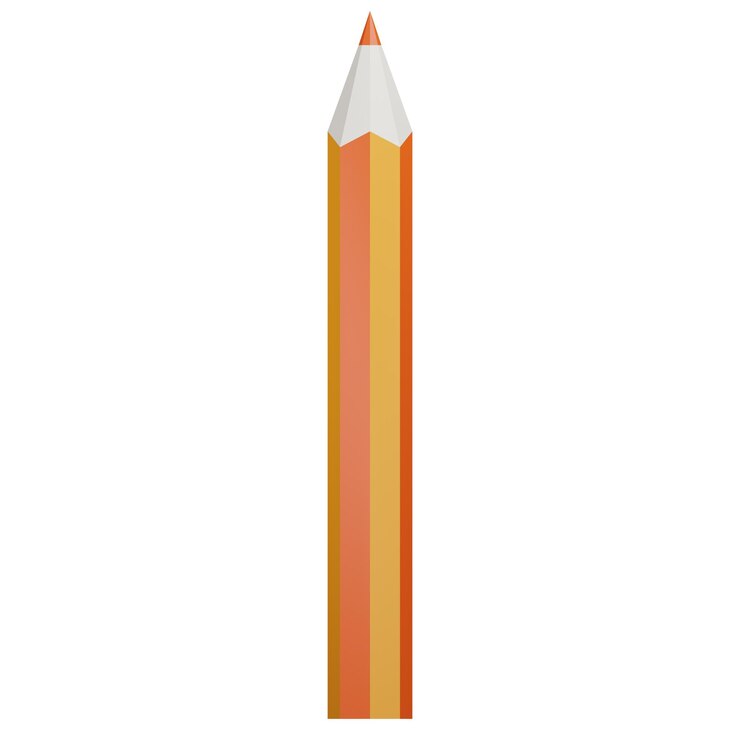 PSD ilustración 3d de lápiz naranja