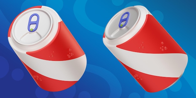Ilustración 3d de lata de refresco
