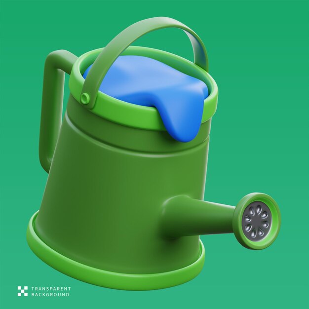 Ilustración en 3D de la lata de riego PSD