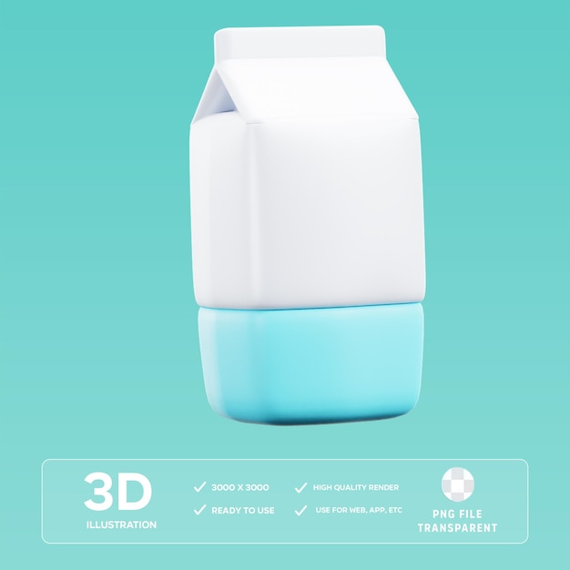 Ilustración 3D de la leche PSD