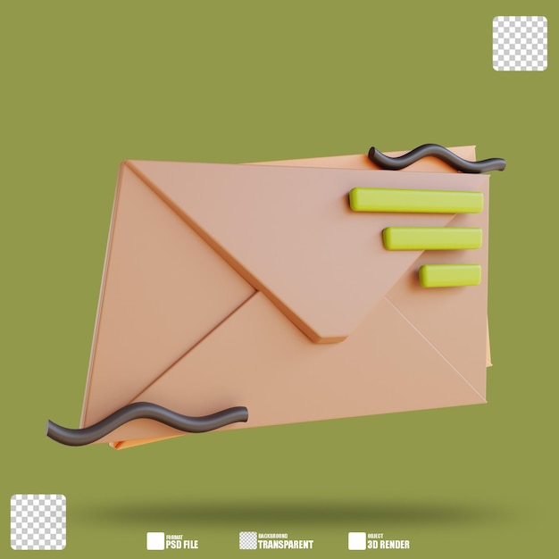 PSD ilustración 3d letra 3