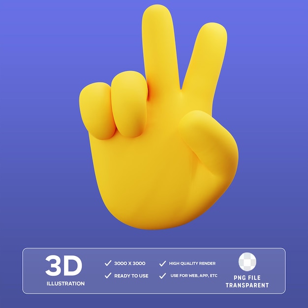 Ilustración 3D del letrero de la victoria de PSD