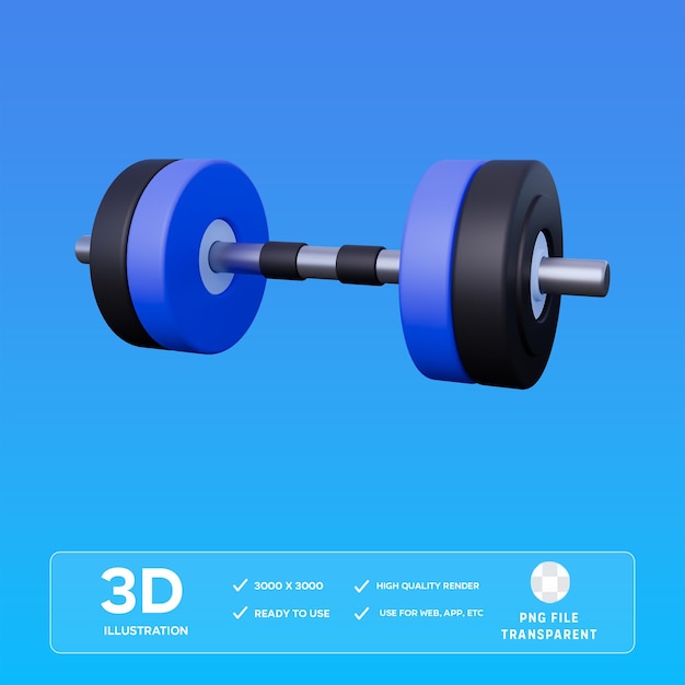 Ilustración 3D de levantamiento de pesas