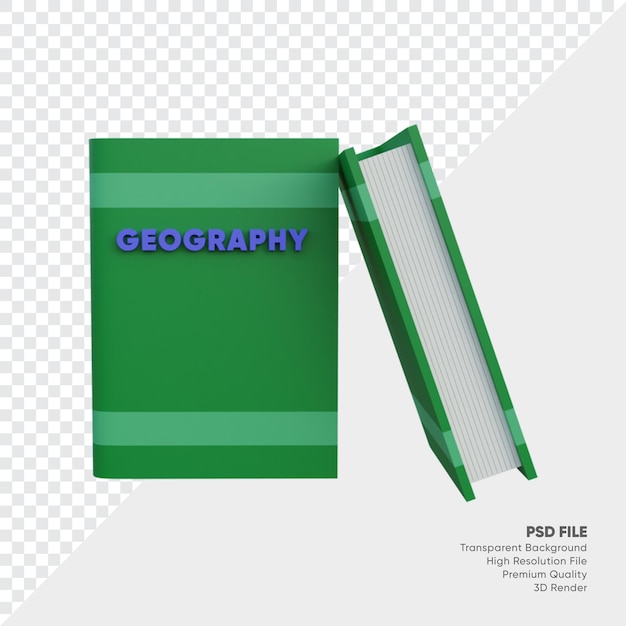 ILUSTRACIÓN 3D DEL LIBRO DE GEOGRAFÍA