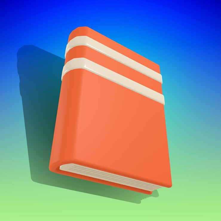 PSD ilustración en 3d del libro naranja