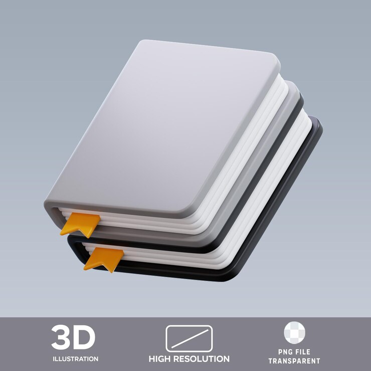 PSD ilustración 3d del libro psd