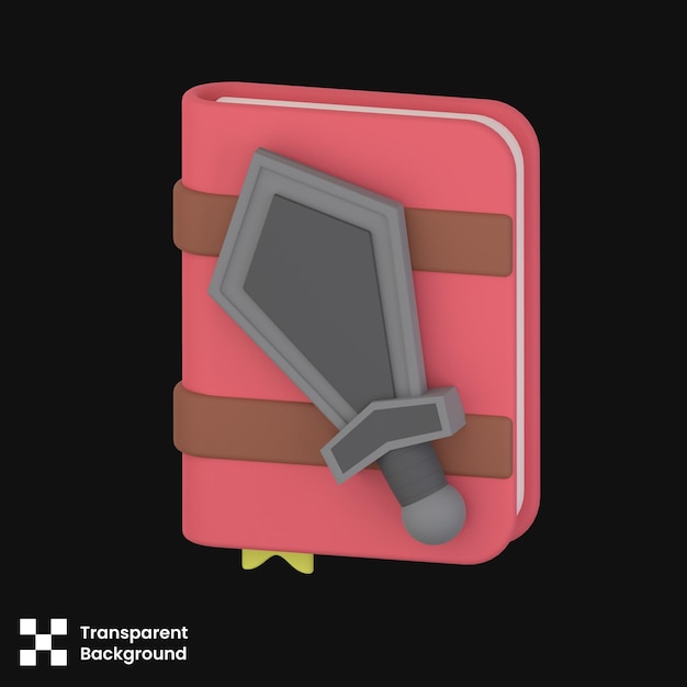 Ilustración 3D de libros de aventuras Concepto de icono 3D Render