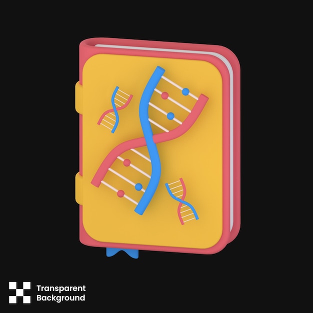 Ilustración 3D de libros de ciencias Concepto de icono 3D Render