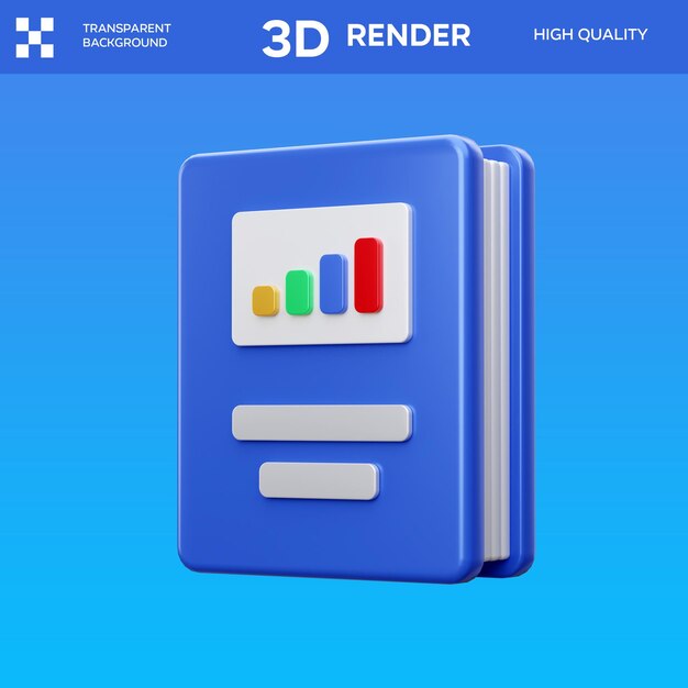 Ilustración 3D de libros de negocios