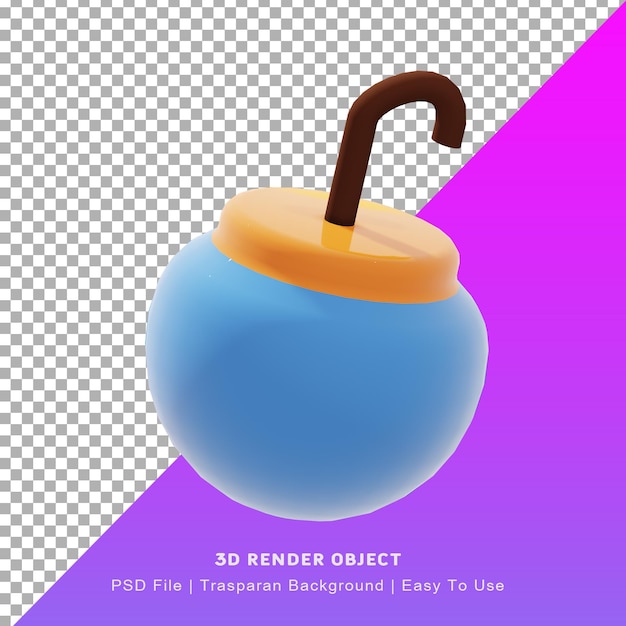 PSD ilustración 3d lindo icono de bola adornado con tema del día de navidad