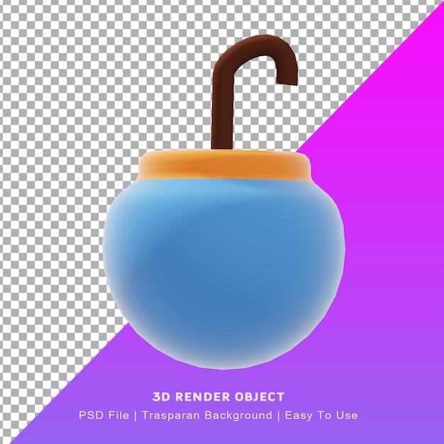 PSD ilustración 3d lindo icono de bola adornado con tema del día de navidad