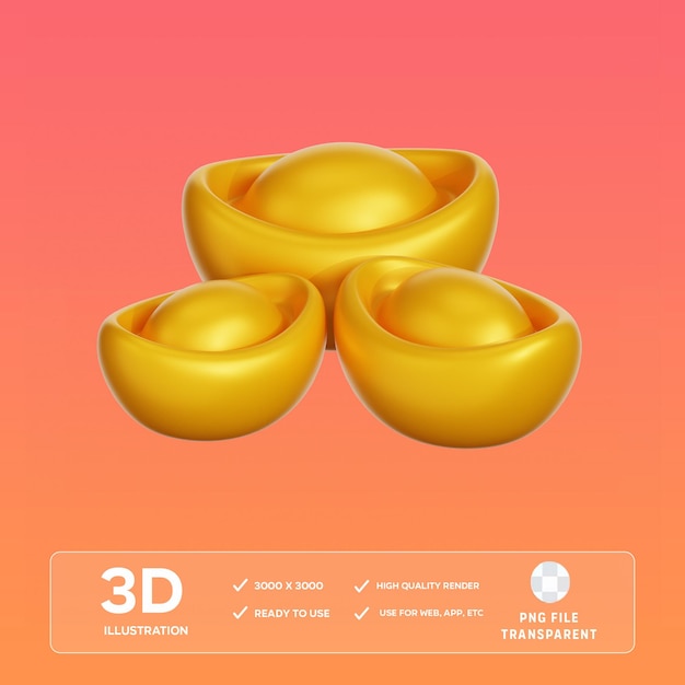 Ilustración 3D de los lingotes